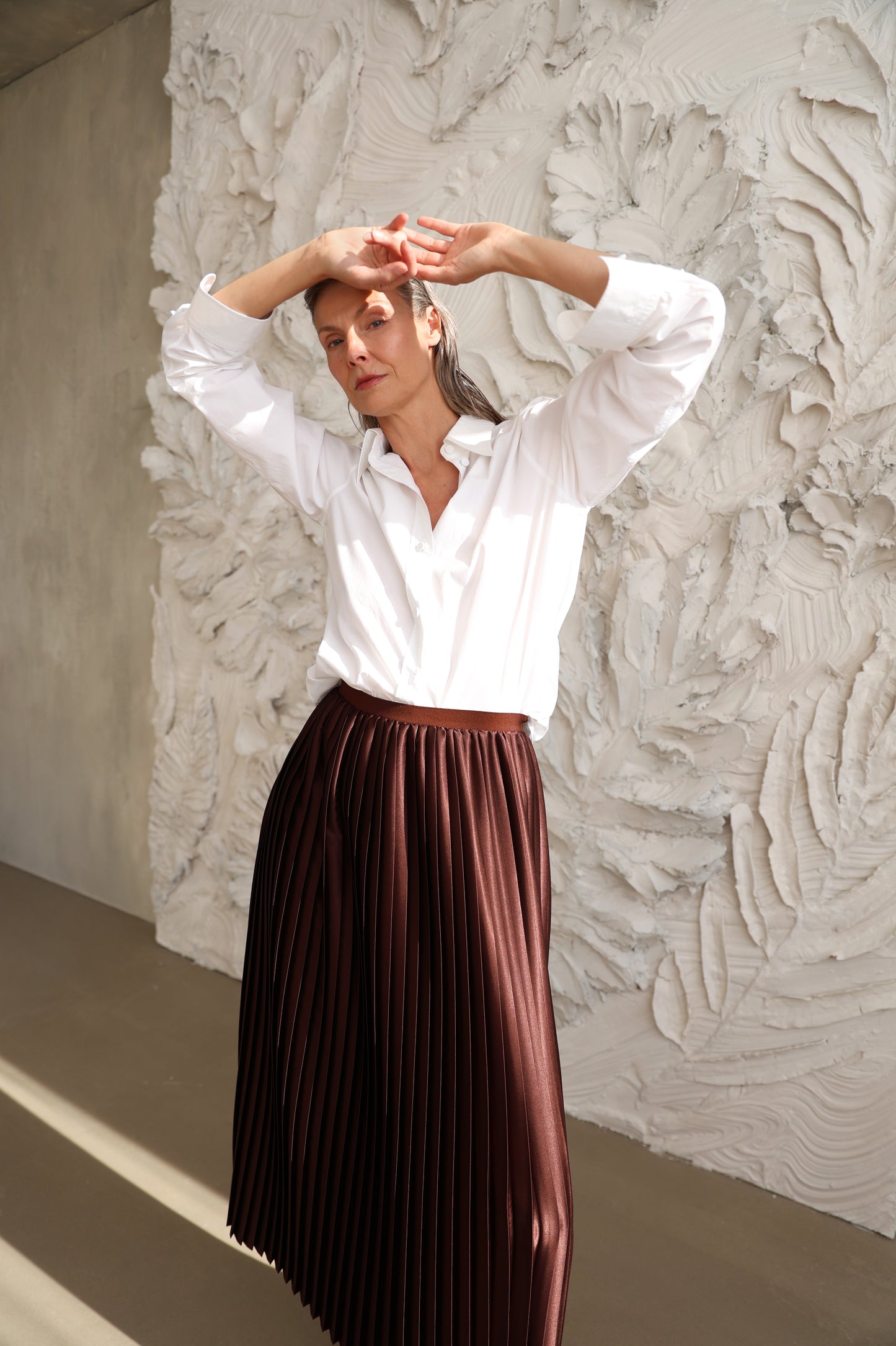 Ležatá 1,5 plisovaná sukňa