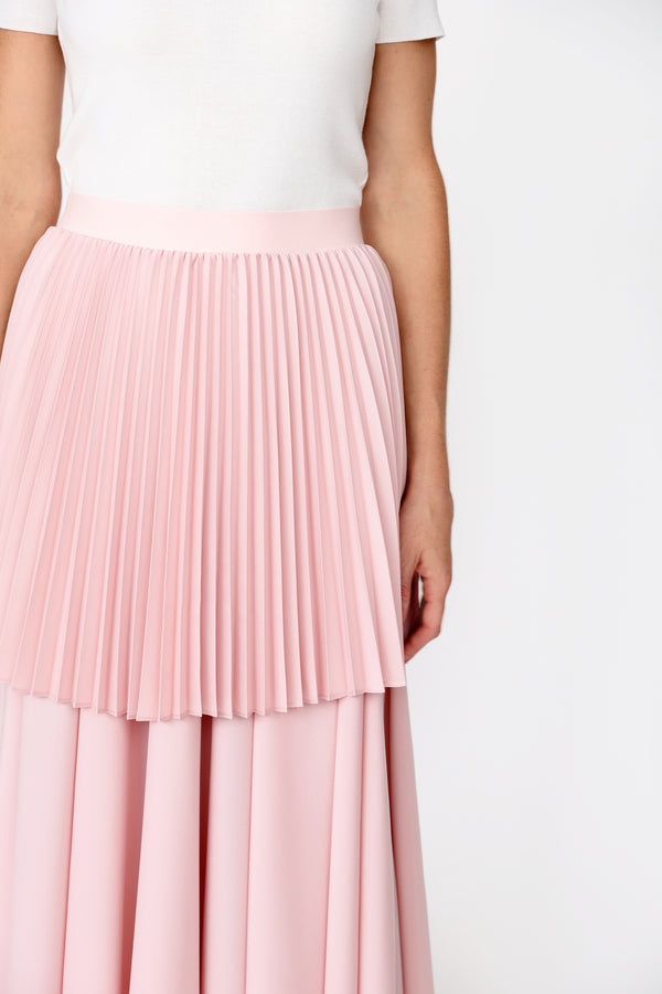 Kruhová kombinová plisovaná sukňa