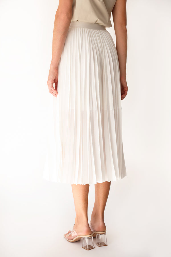 Kruhová plisovaná sukňa ivory