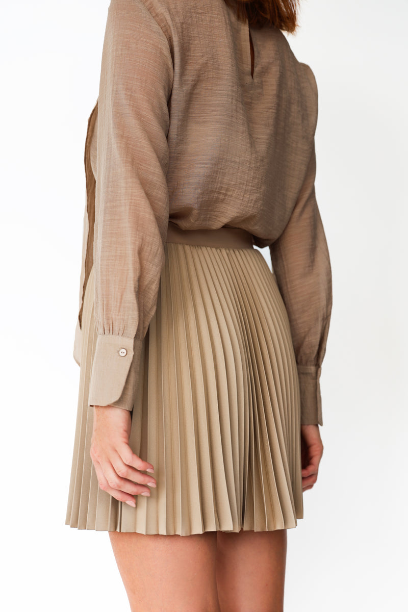 Kruhová mini plisovaná sukňa