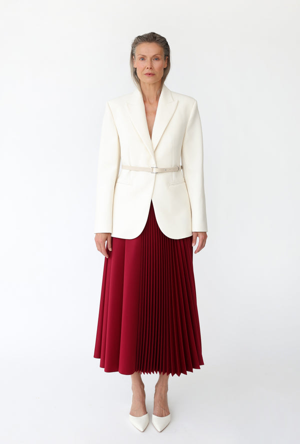 Kruhová poloplisovaná sukňa