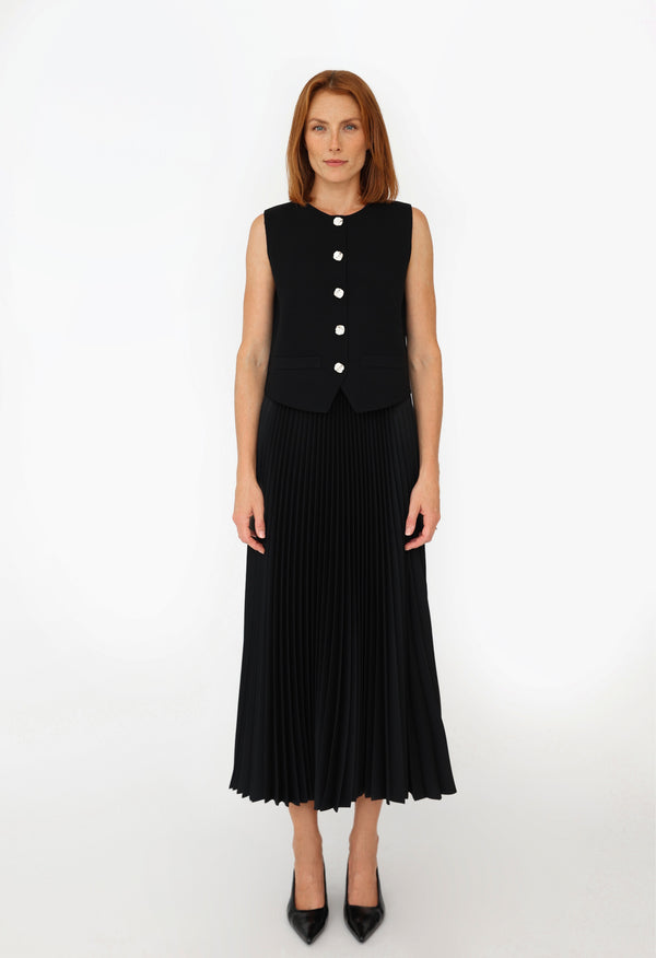 Kruhová plisovaná sukňa čierna